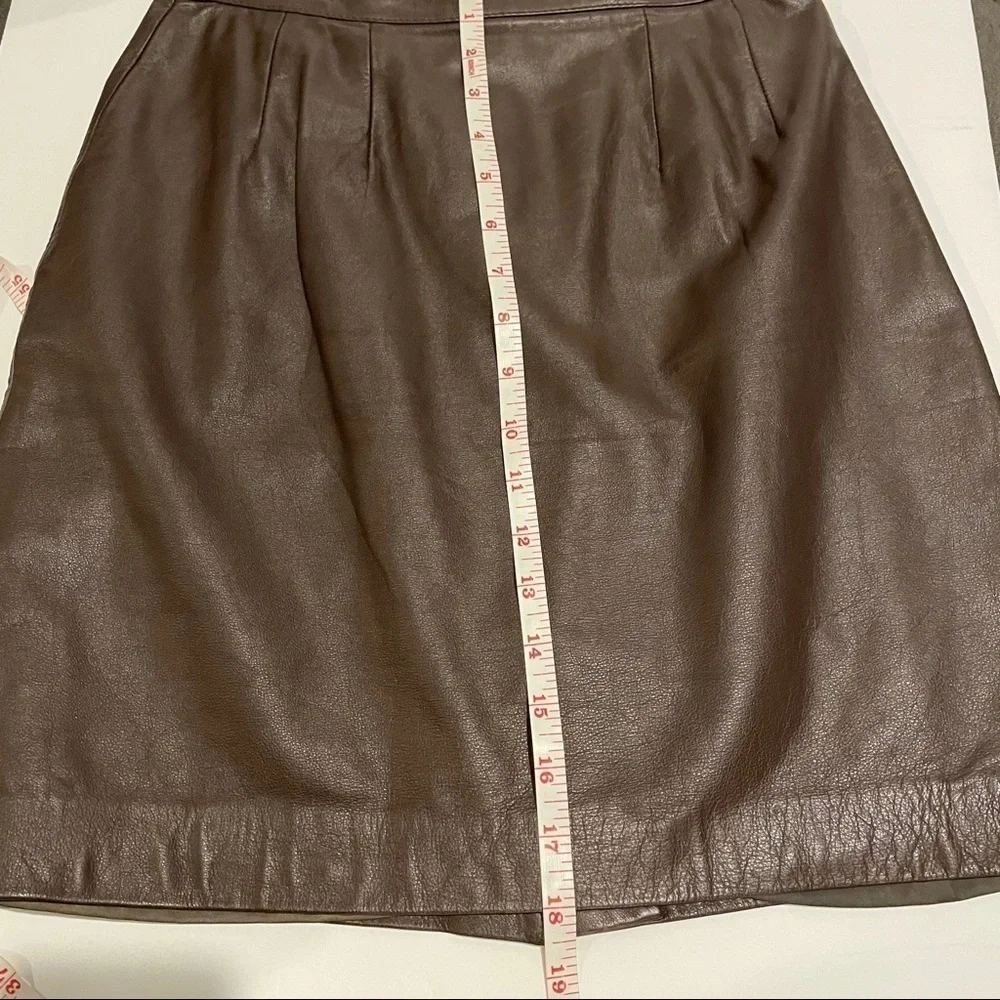 Matters of Degrees 100% Leather Brown Lined Skirt